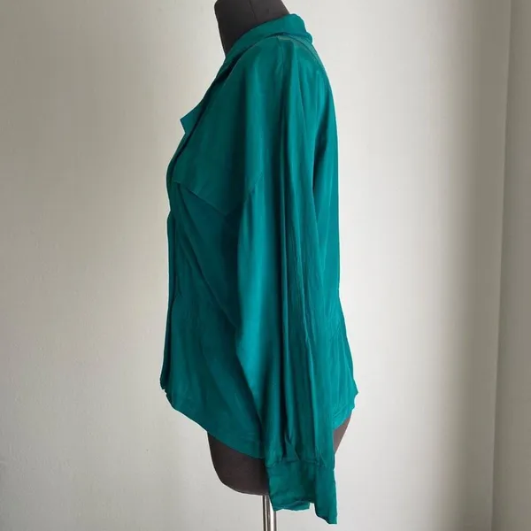 *Vintage* Ellen Tracy‎ sz 4 Long sleeve 100% Silk 80s blazer - Image 3