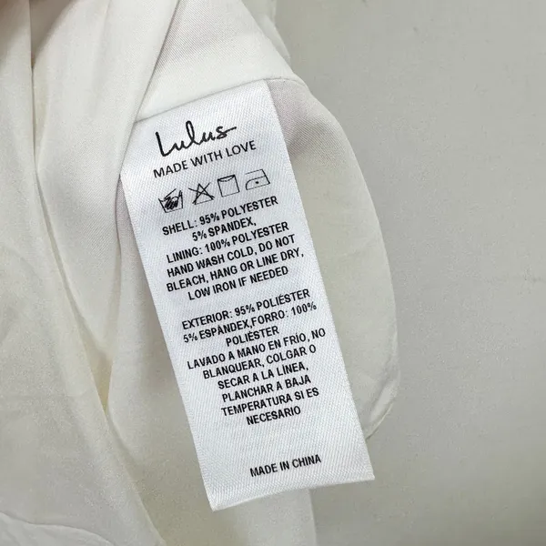 Lulus Catherine Ivory Satin Puff Sleeve Slip Midi Dress Romantic Cocktail L NWT - Image 9