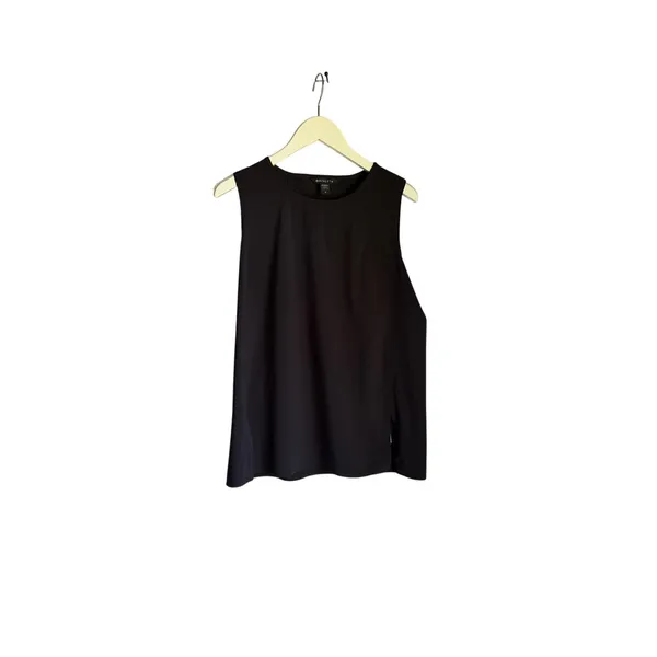 Athleta Zephyr Refined Tank Black Sleeveless Travel Top Medium - Image 2