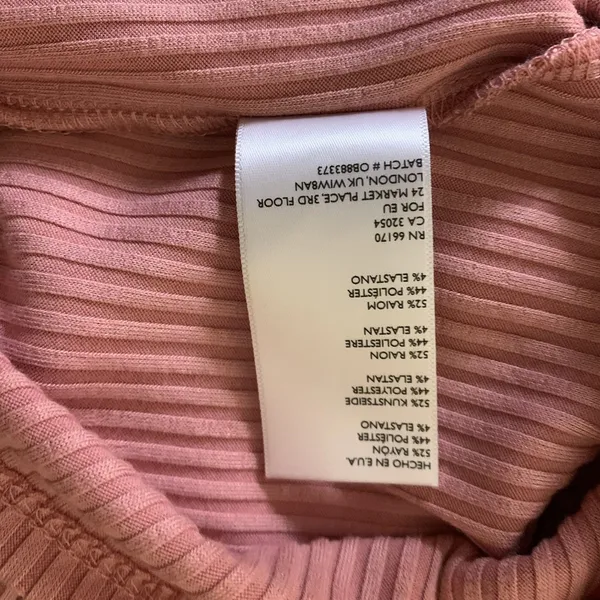 Urban Outfitters Pink Ribbed Turtleneck Bodycon Dress Long Sleeve Y2K M - Image 6