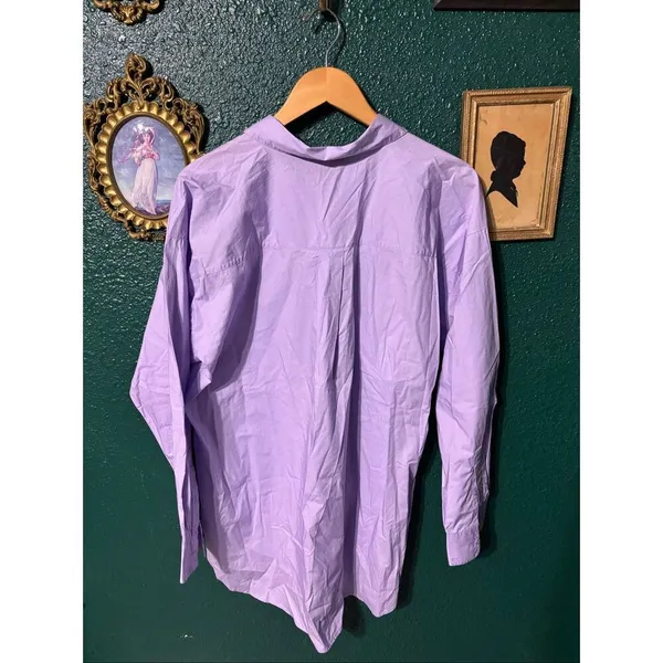 Loft Women’s Purple Button Down Blouse Sz XL NWT - Image 2