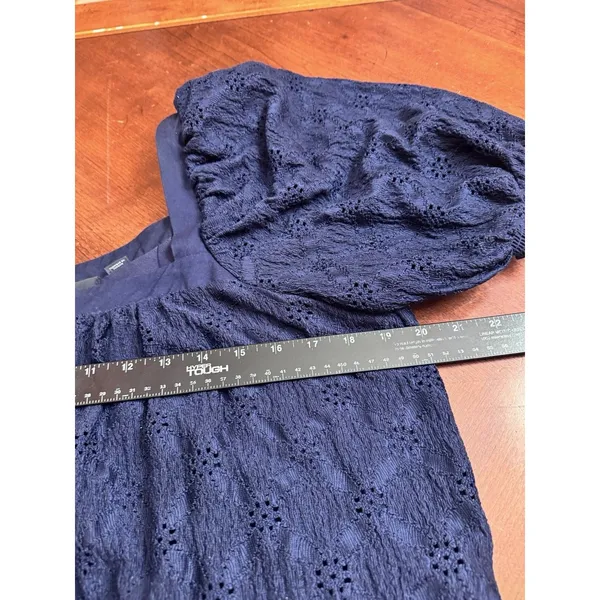 ANTHROPOLOGIE Maeve Puff-Sleeved Sweetheart Mini dress M BLUE color - Image 10