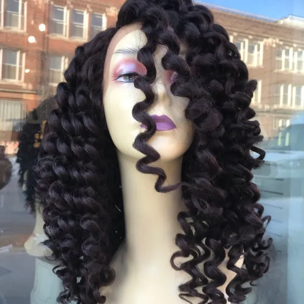 Jumbo curly lace wig 99j wine thick Ethnic 2019 - Image 8