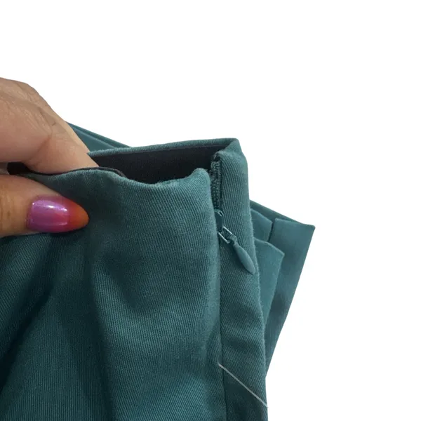 Old Navy Women's 14 Teal WOW Pants Canopy Slim Ankle Side Zip Stretch Cotton NEW - Image 5