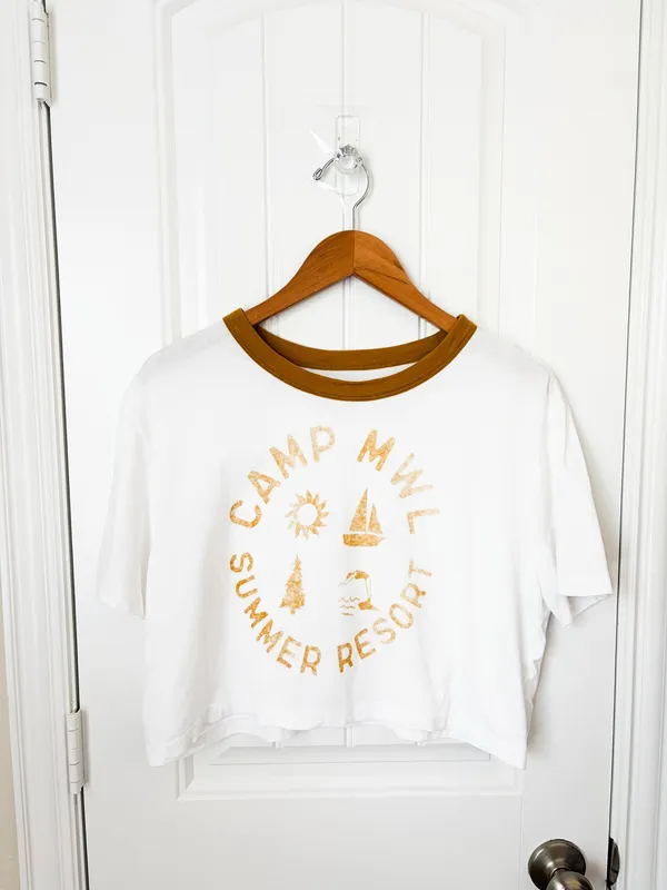 Madewell Camp Resort Ringer Crop Tee Size Medium - Image 3