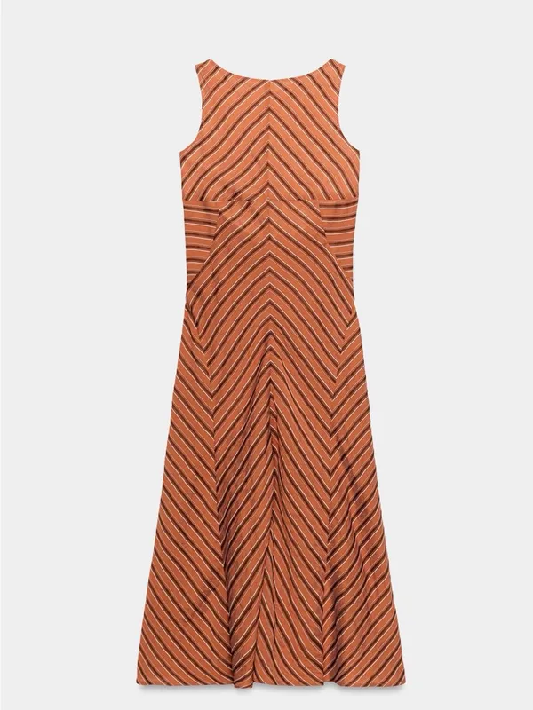 ZARA Sleeveless Striped Midi Dress - Image 6