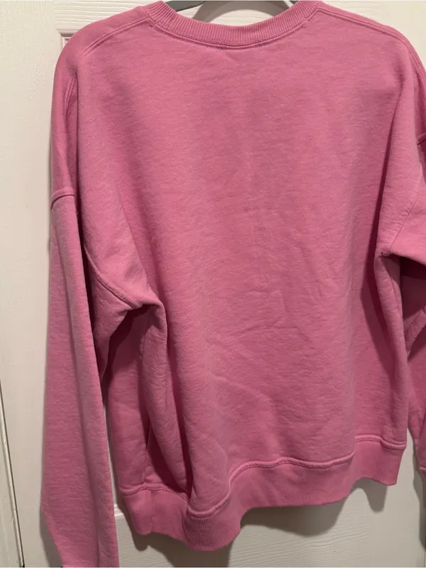 Champion Pink Crewneck Sweatshirt Women’s Large Logo Pullover Fleece Athleisure - Image 4