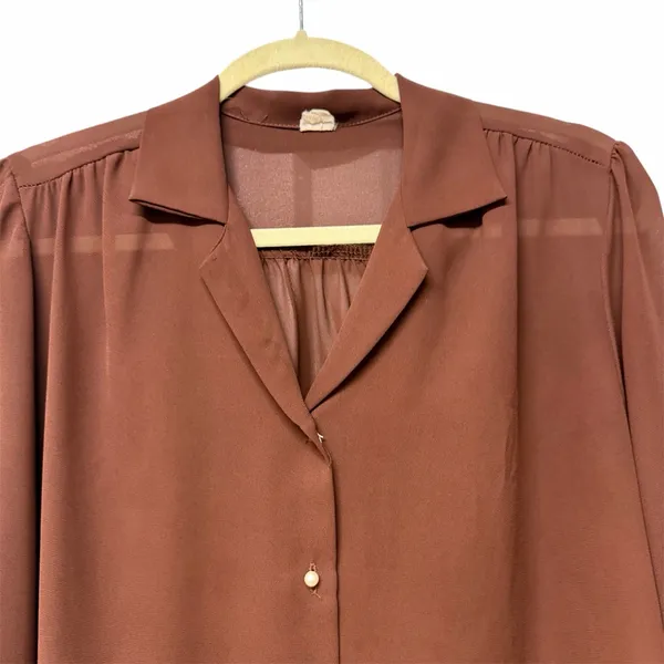 Elegant Brown Women's Blouse - Image 2