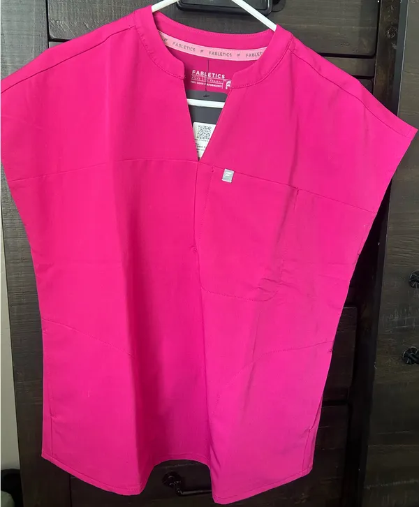 XS Pink Fabletics Scrub Top - Image 4
