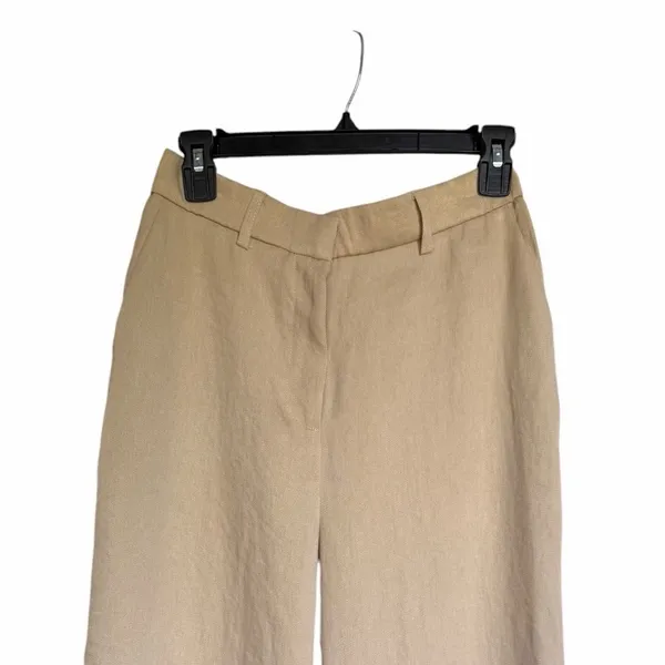 OGL Ecru Wide Leg Pants European Linen Blend High Rise NWT Medium Coastal Chic - Image 4