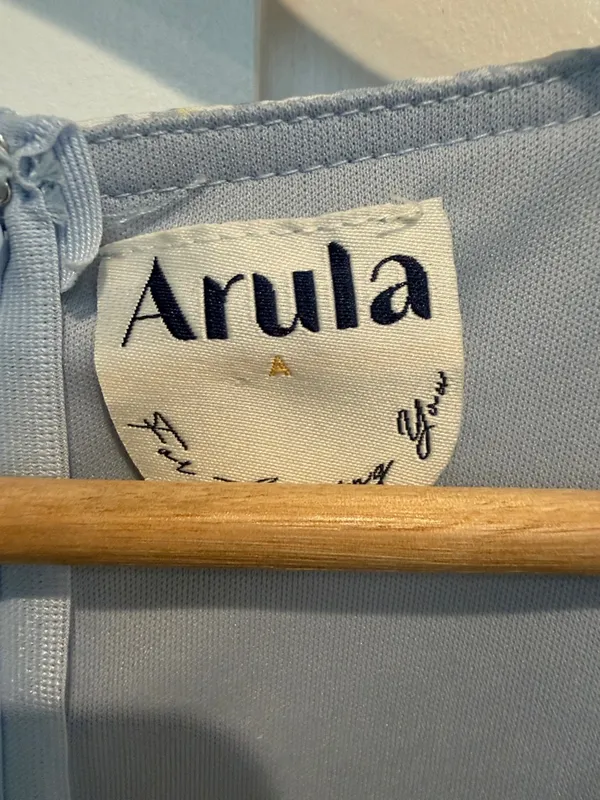 ARULA Pale Blue Floral Skort with White Print Size 1X - Image 2