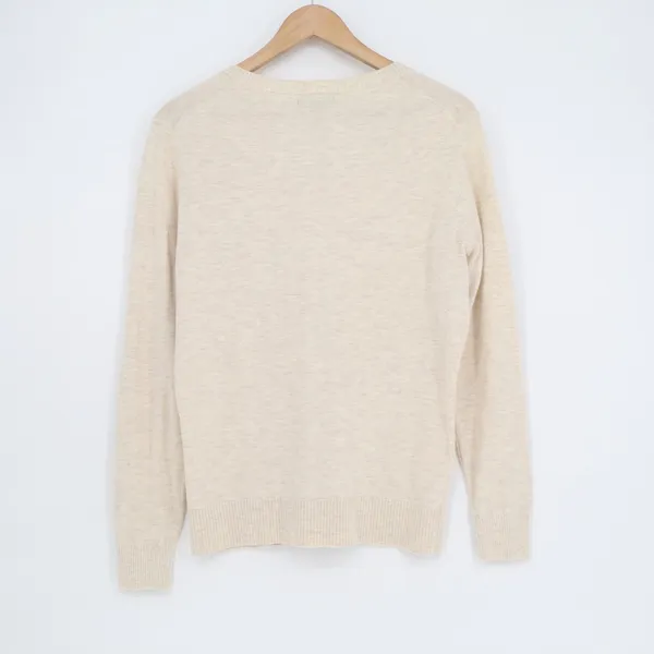 Gap Cardigan Sweater Womens Large Beige Knit Space Dye Button Front Long Sleeve - Image 4