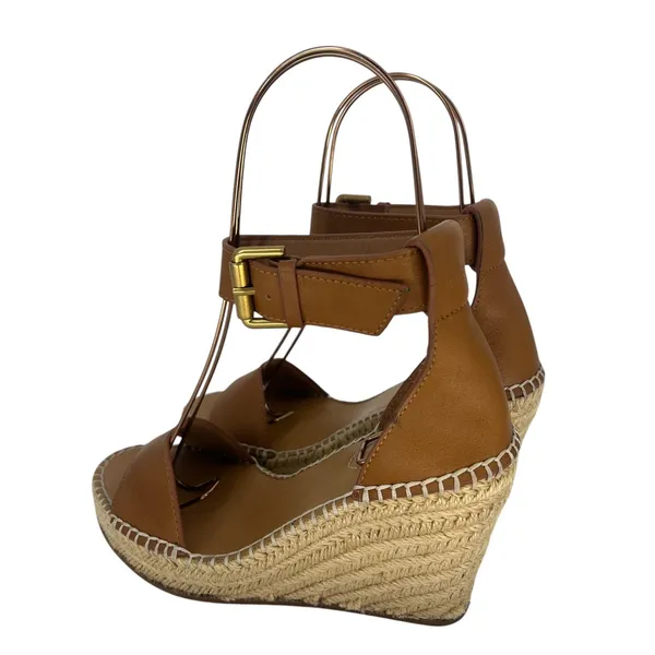 See by‎ Chloe Glyn Leather Espadrille Wedge Sandals Brown Size 36 - Image 12