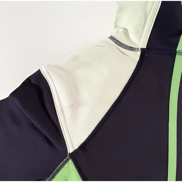 Lululemon Scuba Hoodie Jacket Size‎ 8 Black Green Colorblock Full Zip Pockets - Image 6