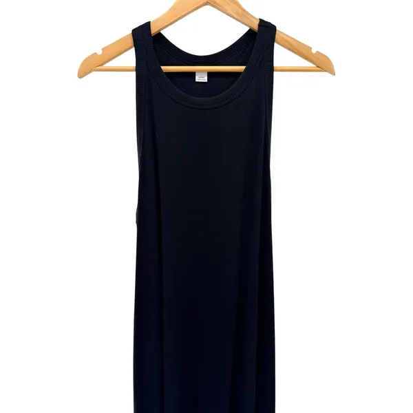 Old Navy Active‎ Womens Black Go-Dry Ribbed Racerback Maxi Dress Large NWT - Image 2