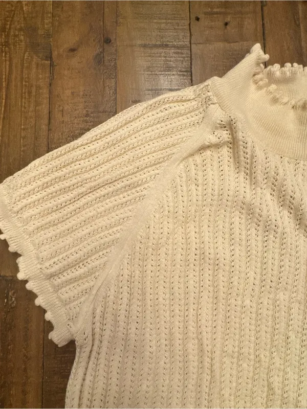 BY ANTHROPOLOGIE‎ Pointelle Mockneck Top - Image 4