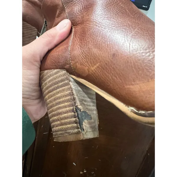 Lucky Brand Cognac Leather Pointed Toe Western Ankle Boots Women’s 7 - Image 10