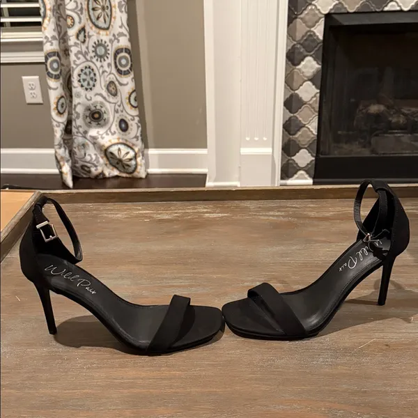 Wild Pair Bethie Black Stiletto Heels Size 9.5‎ New Ankle Strap Dress Shoes - Image 2