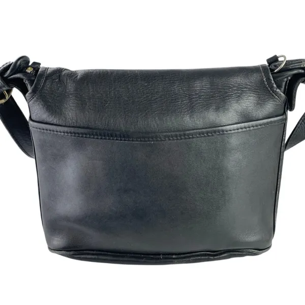 Coach Women's Black 100% Leather Crossbody Signature Satchel Handbag OS - Image 2