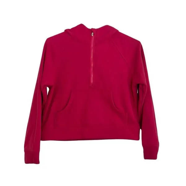 Anrabess quarter zip cropped hooded pullover hot pink M - Image 9