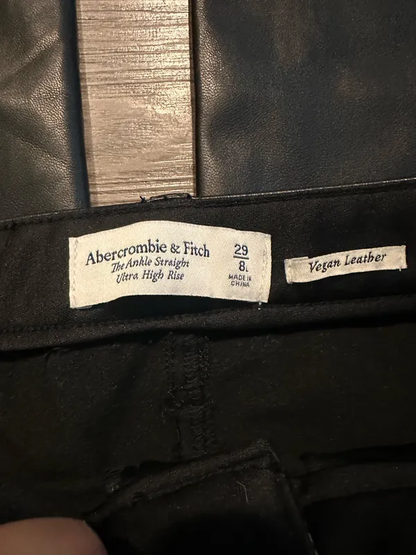 Abercrombie & fitch black leather pants - Image 2