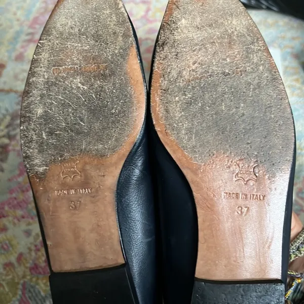 Giorgio Armani navy/white leather flat - Image 3
