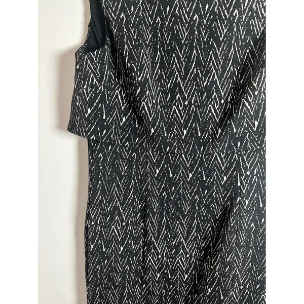 Eliza J Womens Black White‎ Chevron Popover Sheath Dress Sleeveless Size 10 - Image 5