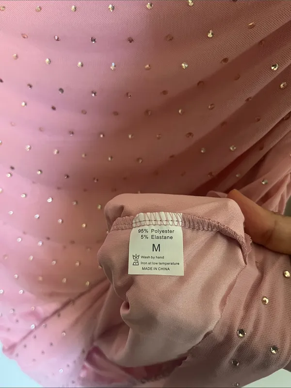 Pink Off-Shoulder Rhinestone Dress - Image 2
