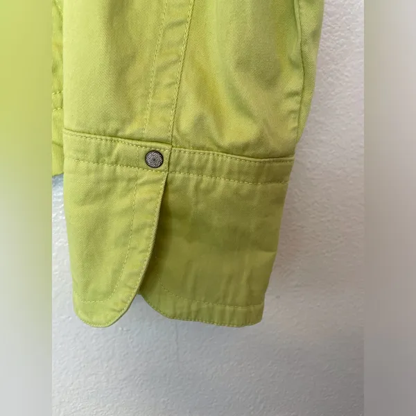 Vintage Tria Y2K Women's Light Green Cotton Jacket Size‎ M - Image 9