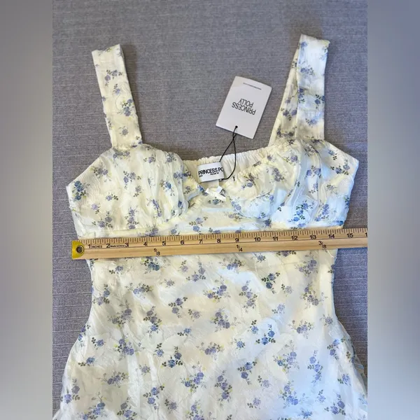 Princess Polly Tullock Mini dress Blue Floral Size‎ 6 - Image 5