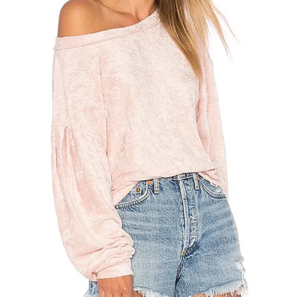 Free People Pink Velvet top M - Image 2