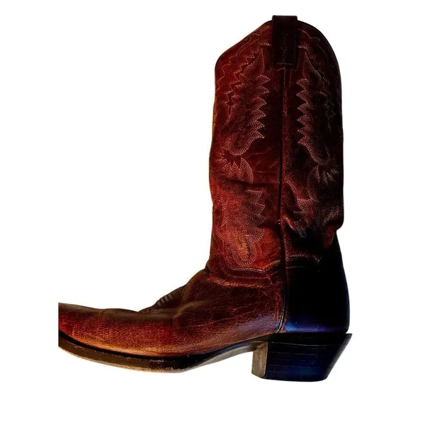 VTG Cowboy Boots Dan Post Wom Sz 8.5 Western Wear Embroidery Stitch Detailed-Boh - Image 7