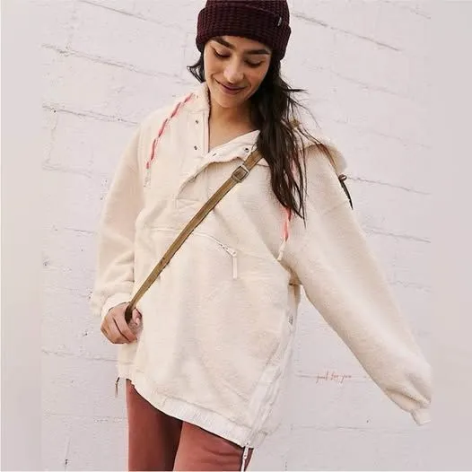 FP Movement Jacket Was She Pullover Fleece Ivory Cream Size Medium - Image 2