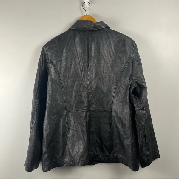 Outbrook 100% leather black full zip jacket women’s size large - Image 5