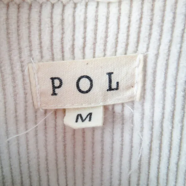 POL Cream Corduroy Button Up Jacket Raw Hem Size Medium Shacket - Image 5