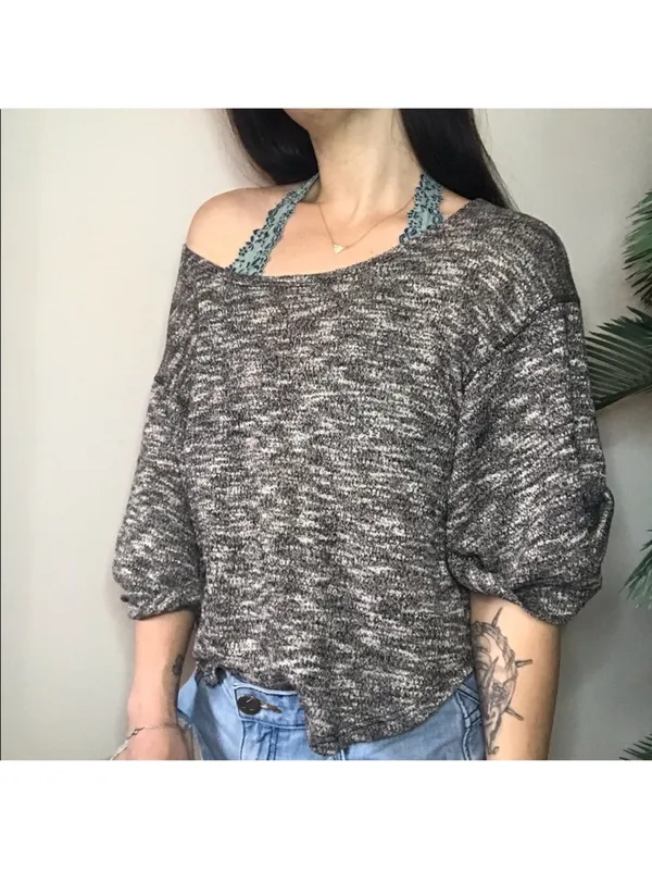 📦 Free People Beach Marled Grey Pullover Sweater - Image 6