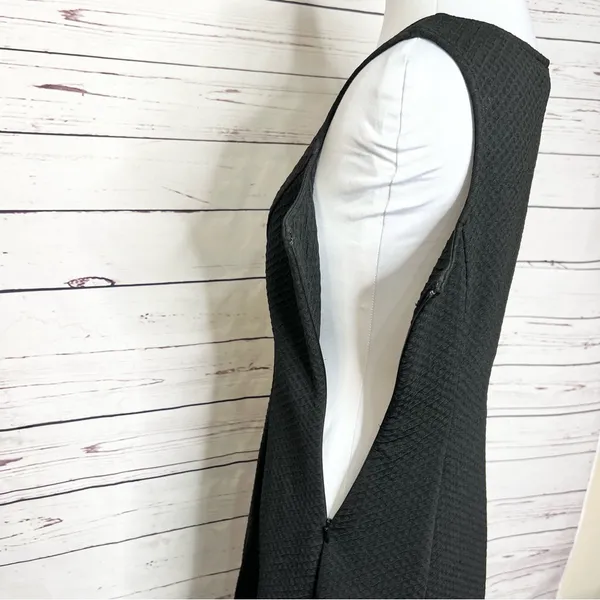 Calvin Klein Black Textured Sleeveless Fit & Flare Dress Size 4 Small - Image 6
