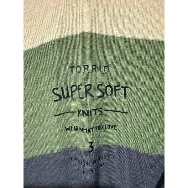 Torrid Super Soft Knit Jersey Midi Maxi Dress Sz 3X Colorful Stripe Short Sleeve - Image 4