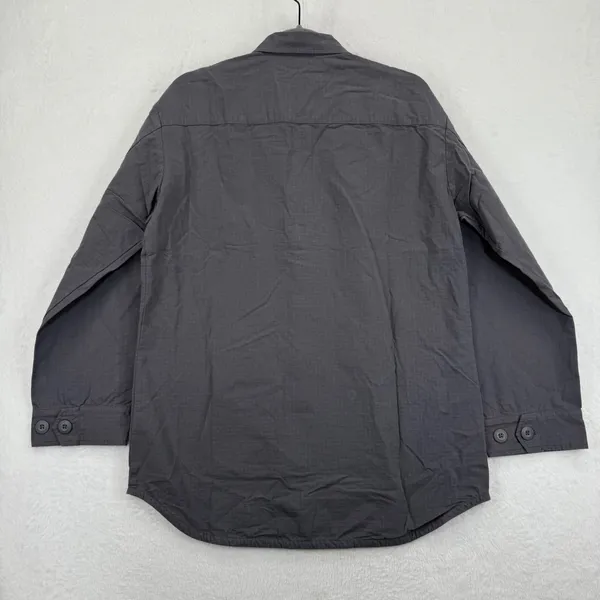 Monrow Womens Gray Button Up Ripstop Shirt‎ Jacket Shacket Utility Chore Size M Size M - Image 7