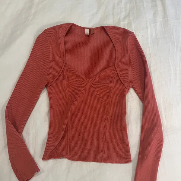Anthropologie Pilcro Light Pink Cropped Bustier Square Neck Sweater Top Size XS - Image 3