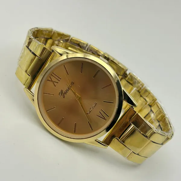 Geneva Platinum Gold-tone Stainless Steel Watch Working New Battery - Image 4