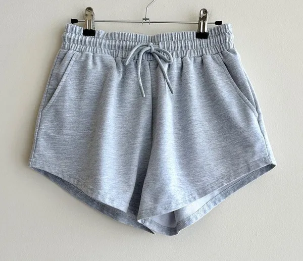 Amazon Grey High Waisted Sweat Shorts, Activewear Shorts, Size Medium - Image 2