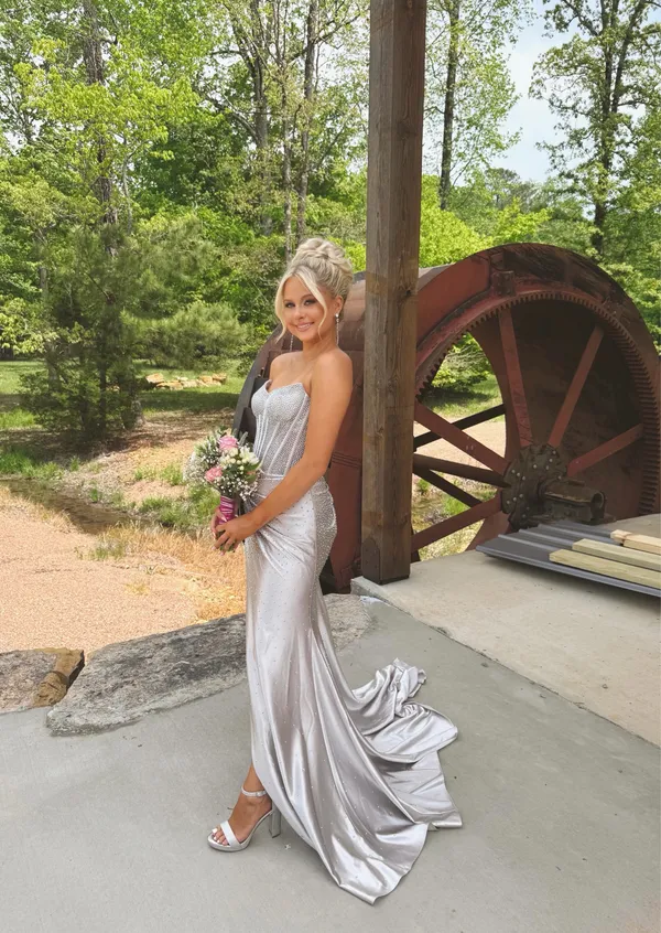 Prom Sherri Hill Dress Silver - Image 2