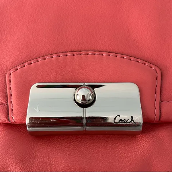 Coach Kirstin Coral Salmon Pink Leather Hobo Shoulder Bag‎ - Image 9