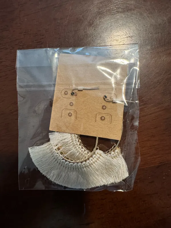 Tassel Tan Boutique Earrings Gold Tone - Image 2