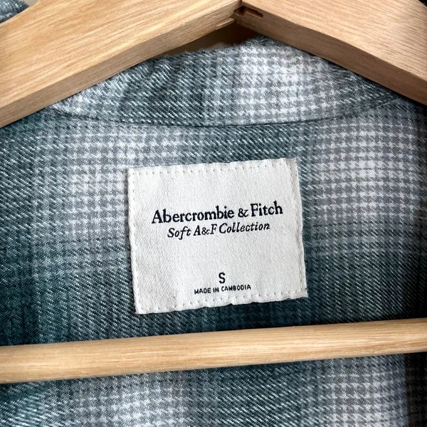 Abercrombie & Fitch soft A&F Collection green white button down top women's‎ S - Image 4