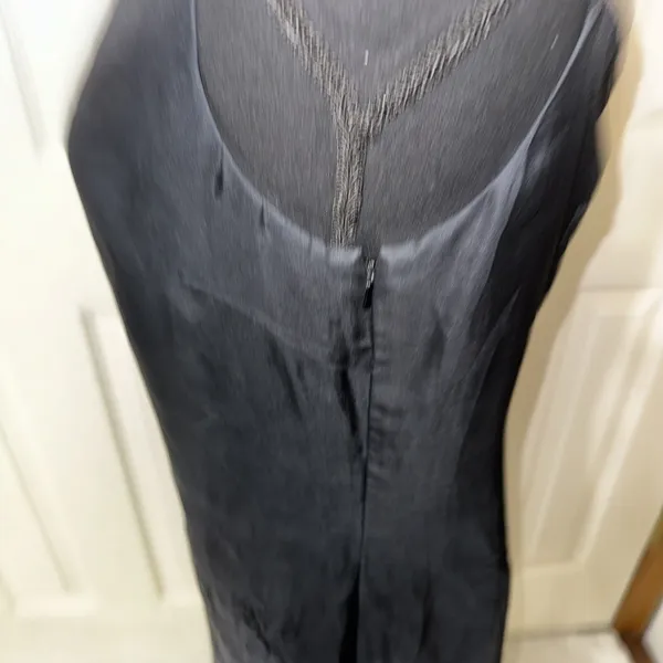 VTG 90s CASUAL Corner Old Stock Black Floral Silk Sleeveless Sheath Dress- Sz12‎ - Image 6