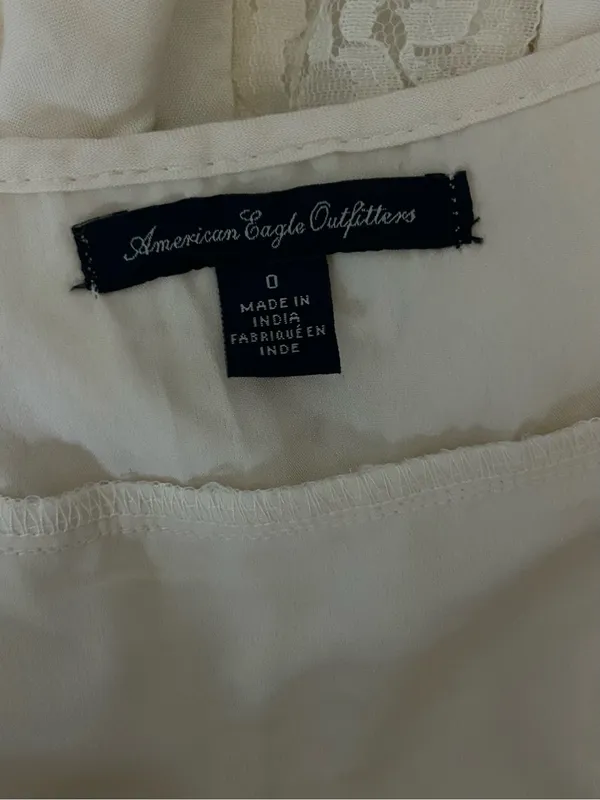 American Eagle Ivory Lace Spaghetti Strap Summer Dress SZ 0 - Image 12