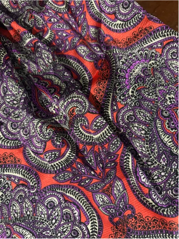 New York & Company Halter Tank Top Orange Purple Paisley Size Small - Image 3