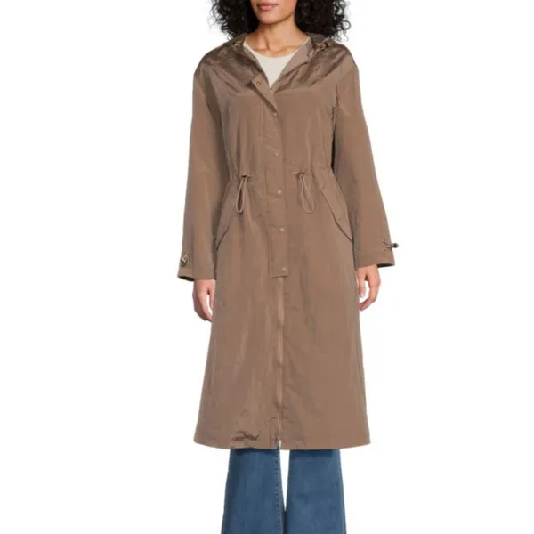 NWT Guess Kelsi Hooded Midi-Length Parka Color: SUMMER CLAY - Image 3